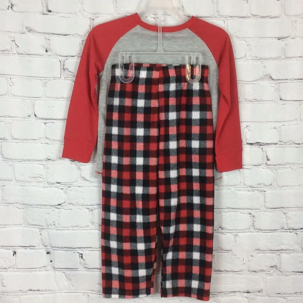 Buffalo Plaid Pajamas Boys BABY BEAR PJs Size 4t Sleepwear Flame Resistant